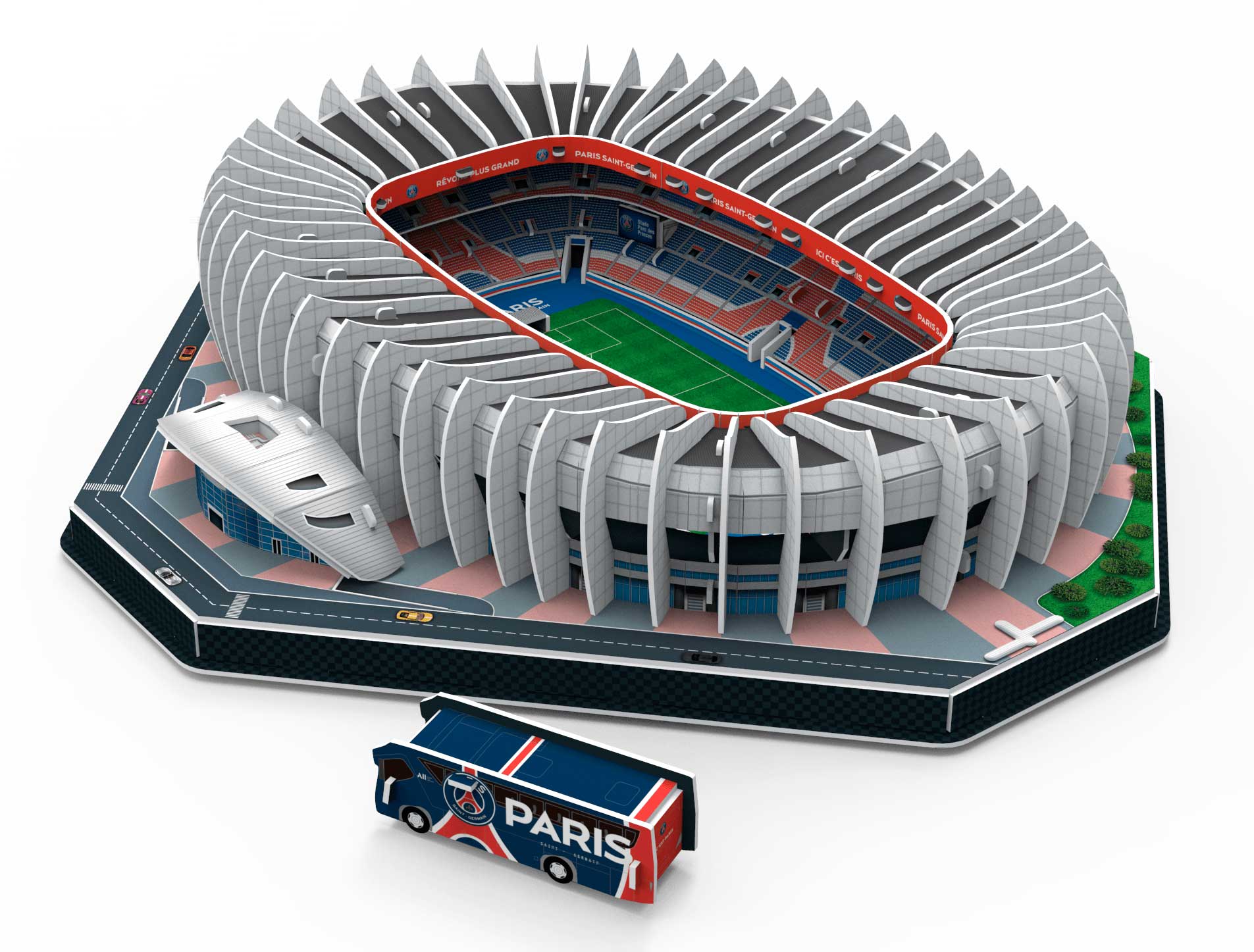 Eleven Force-15518 Puzzle Stade 3D Parc des Princes (PSG) avec lumière
