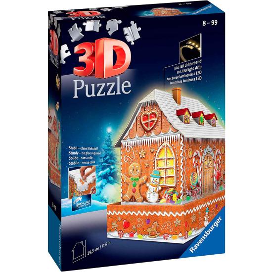 Ravensburger Puzzle 3D Maison en pain d'épice avec LED 216 p