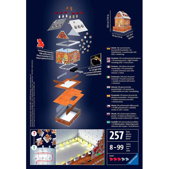 Ravensburger Puzzle 3D Maison en pain d'épice avec LED 216 p