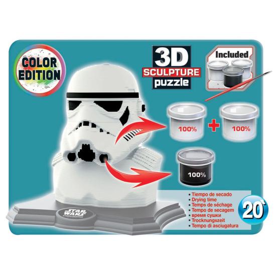 Puzzle Sculpture 3D Couleur Stormtrooper 160 Pièces