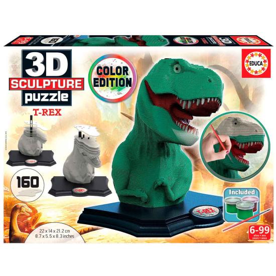 Puzzle 3D Sculpture T-Rex Couleur 160 Pièces
