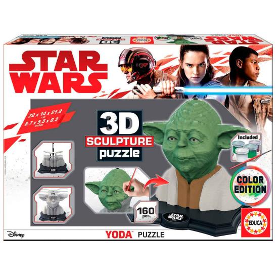 Puzzle 3D Sculpture Couleur Yoda Star Wars 160 pièces