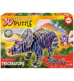 Educa Puzzle Créature Triceratops 3D 67 pièces