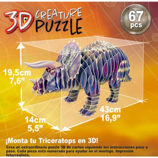 Educa Puzzle Créature Triceratops 3D 67 pièces