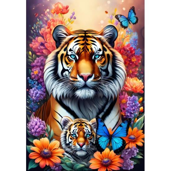 Puzzle Alipson Tigres d'amour maternel 1000 pièces