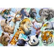 Alipson Collage Puzzle de têtes d'animaux 500 pièces