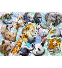 Alipson Collage Puzzle de têtes d'animaux 500 pièces