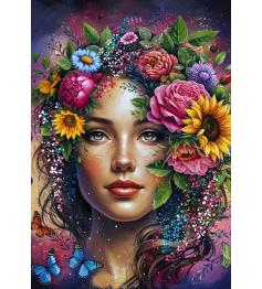 Puzzle Alipson Dame En Fleurs 1000 pièces