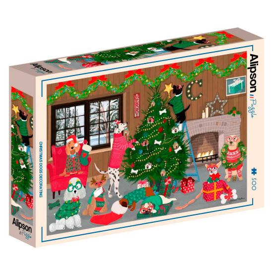Puzzle Alipson Décorations De Noël Pour Chiens 500 pièces