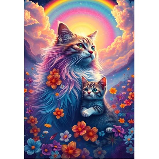 Puzzle Alipson Chats Arc-en-ciel 1000 pièces