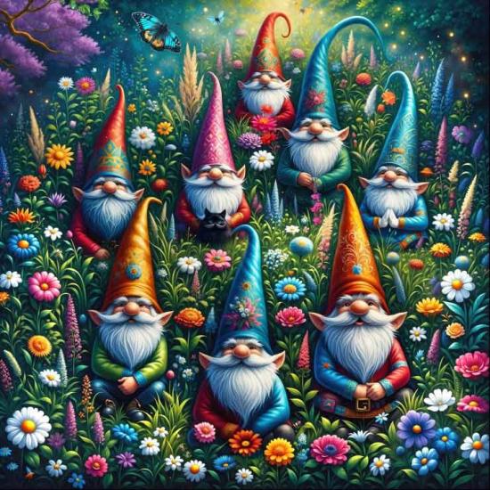 Puzzle Alipson Nains De Jardin Au Printemps 1000 pièces