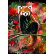 Puzzle Alipson Panda Rouge Assis sur une Branche 1000 Pièces