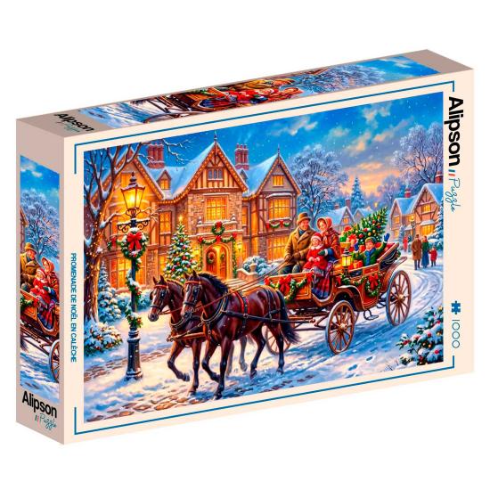 Puzzle Alipson Promenade En Calèche À Noël 1000 pièces