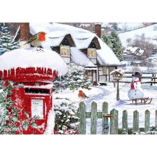 Puzzle Alipson Rouge-Gorges Dans La Neige 500 pièces