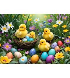 Puzzle Alipson Poussins de Pâques 500 pièces