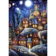 Puzzle Alipson Village sous la Lune 1000 pièces