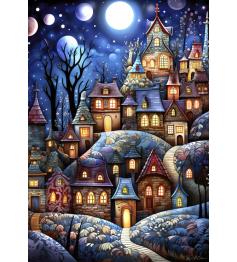 Puzzle Alipson Village sous la Lune 1000 pièces