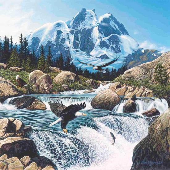 Puzzle de 1000 pièces de pêche à l'aigle d'Anatolie