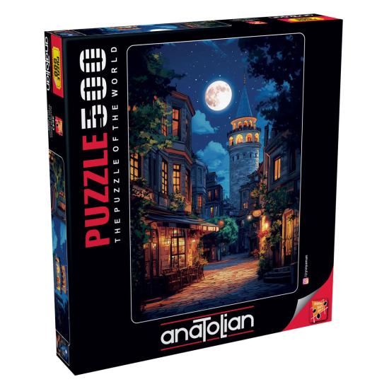Puzzle Anatolian Quartier de Galata avec la pleine lune 500 pièc