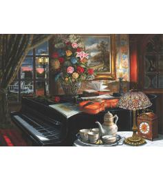 Anatolian Still Life Piano, Violin and Flowers Puzzle 2000 pièce