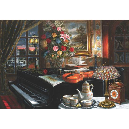 Anatolian Still Life Piano, Violin and Flowers Puzzle 2000 pièce