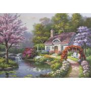 Puzzle Anatolian Cottage avec des fleurs au printemps 1500 p