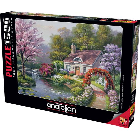 Puzzle Anatolian Cottage avec des fleurs au printemps 1500 p