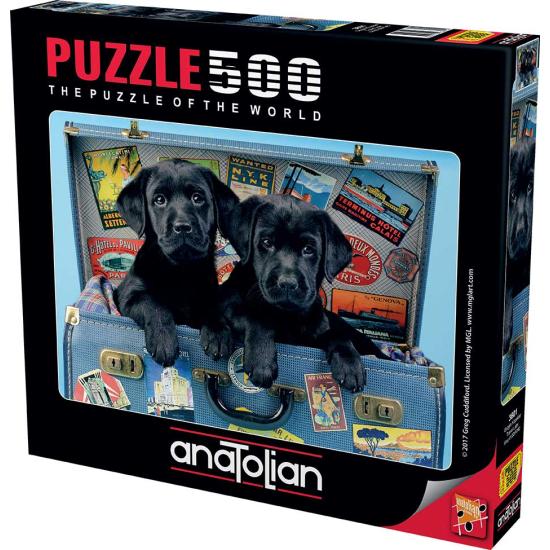 Puzzle Anatolie Chiots Noirs Voyageurs 500 pièces