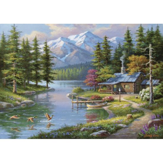 Puzzle Canoë Anatolien sur la Jetée du Lac 1500 Pièces