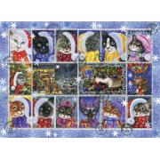 Puzzle Anatolien Collection de Noël Chat Timbres 1000 pièces