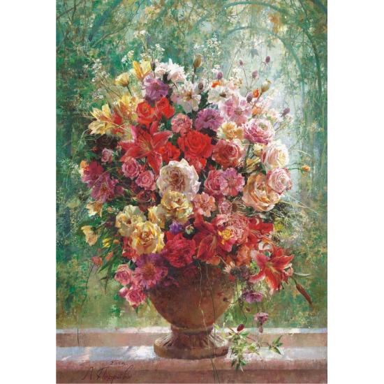 Puzzle Anatolien Vase de Roses au Soleil 1500 Pièces