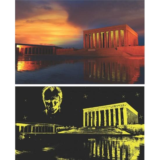 Mausolée d'Anatolie d'Ataturk Neon Puzzle 1000 pièces