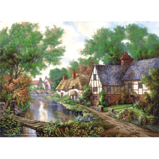 Puzzle 1000 pièces village anatolien sur la rive du fleuve