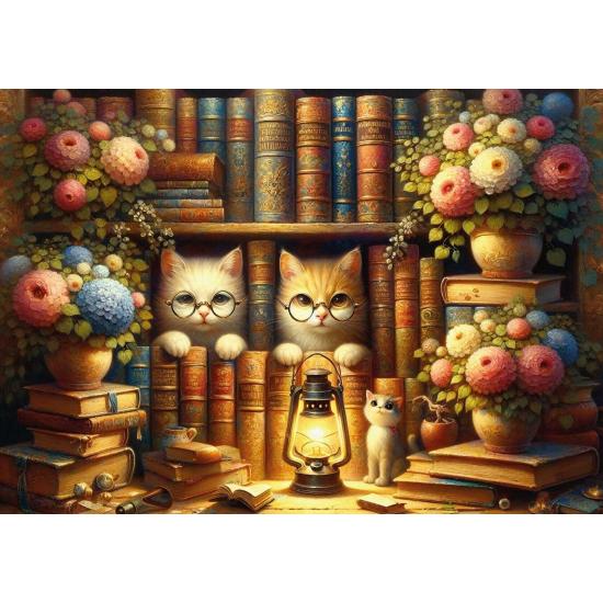 Puzzle Art Puzzle Bibliothèque des chats sages 260 pièces