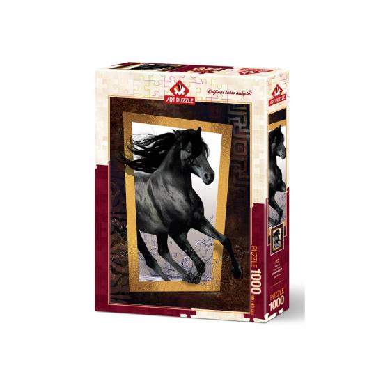 Puzzle Art Cheval noir Puzzle 1000 pièces