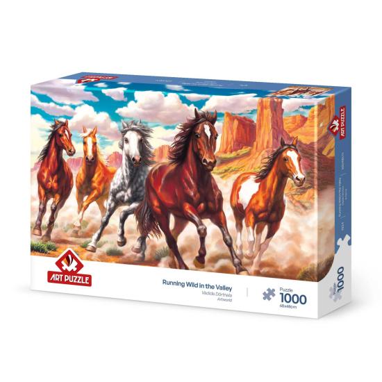Puzzle Puzzle Art Puzzle Horses in the Wild à travers la vallée