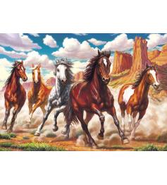 Puzzle Puzzle Art Puzzle Horses in the Wild à travers la vallée