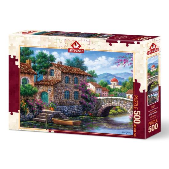 Puzzle Art Puzzle Canal avec Fleurs 500 Pièces
