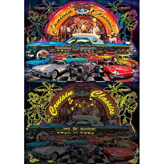 Puzzle Art Neon Classic Cars 1000 pièces Puzzle Art Neon Classic Cars 1000 pièces