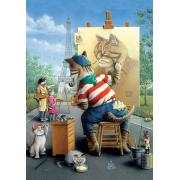 Puzzle Art Puzzle Le Chat Peintre 500 Pièces