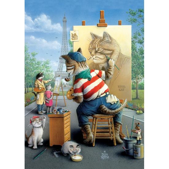 Puzzle Art Puzzle Le Chat Peintre 500 Pièces