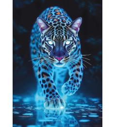 Puzzle Neón Art Puzzle Le Jaguar Bleu 1000 pieces