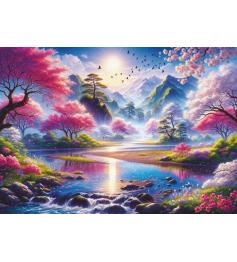Puzzle Art Puzzle La Vallée Des Cerisiers En Fleurs 1500 pièces