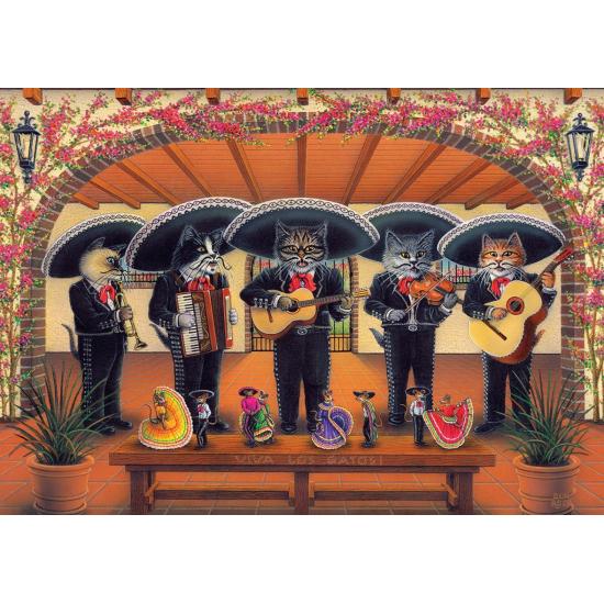 Puzzle Art Mariachi Cats 500 pièces Puzzle Art Mariachi Cats 500 pièces