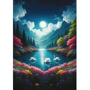 Puzzle Art Puzzle Le Lac des Cygnes au clair de lune 500 pièces