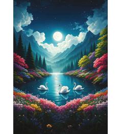 Puzzle Art Puzzle Le Lac des Cygnes au clair de lune 500 pièces
