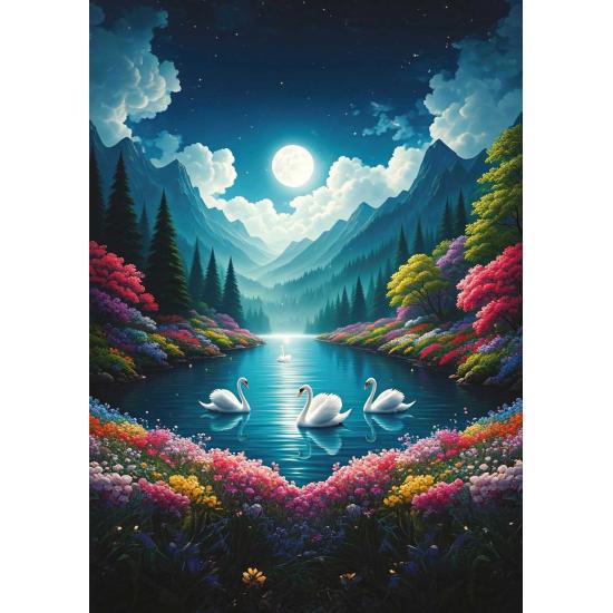 Puzzle Art Puzzle Le Lac des Cygnes au clair de lune 500 pièces Puzzle Art Puzzle Le Lac des Cygnes au clair de lune 500 pièces