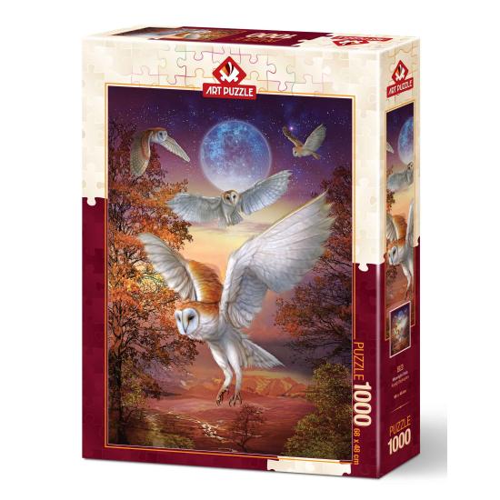 Puzzle Art Puzzle Hiboux au clair de Lune de 1000 Pcs