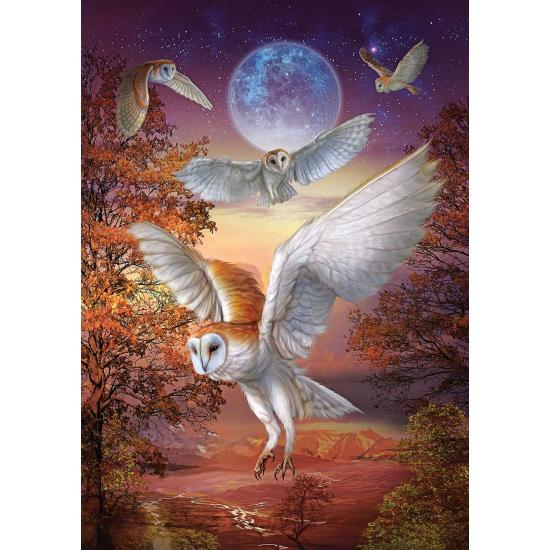 Puzzle Art Puzzle Hiboux au clair de Lune de 1000 Pcs