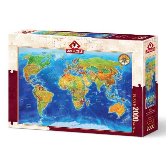 Puzzle Art Puzzle Carte Géopolitique Mondiale de 2000 pièce